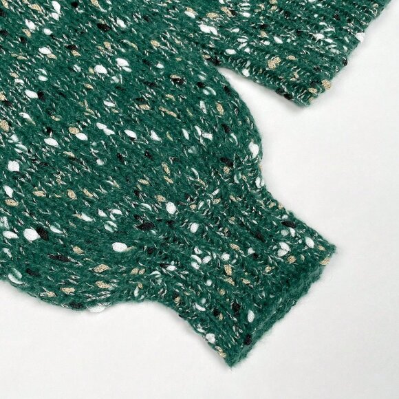 Women's Casual Dark Green knit Sweater top - Picture 6 of 7